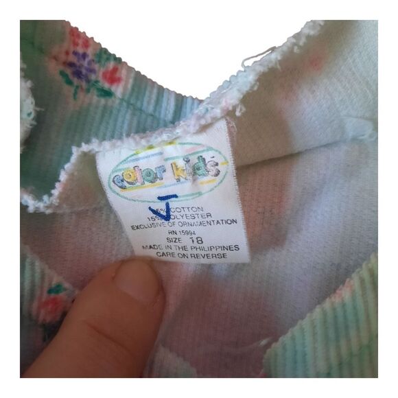 Adorable Kids Overalls - Mint Green Floral - Picture 2 of 6